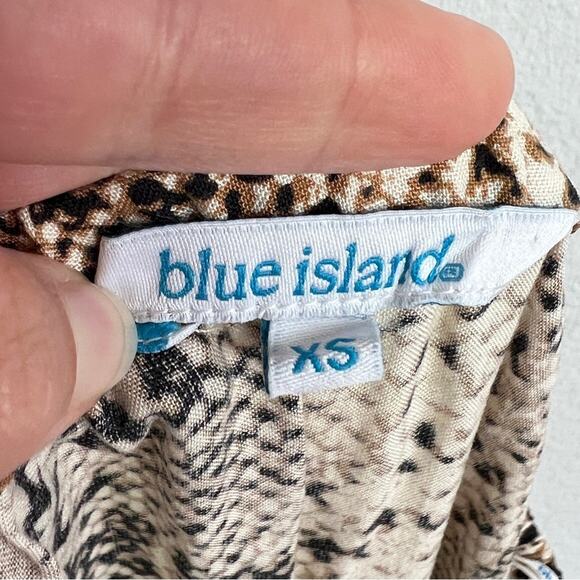 Blue Island | Boho Snakeskin Strapless Tan Black Jumpsuit Mob Wife Dinner XS - Picture 7 of 8